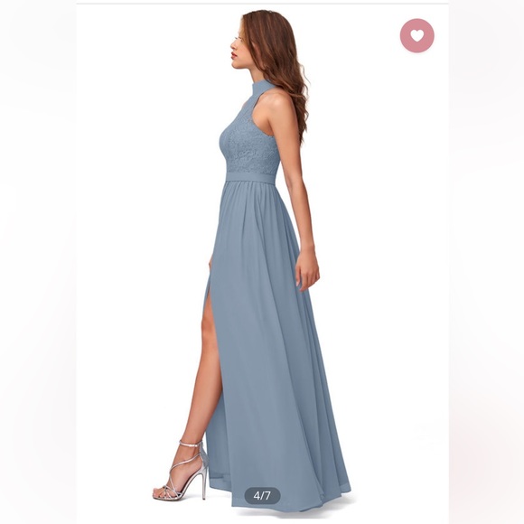 Azazie Emilia Dusty Blue Bridesmaid Dress - Picture 3 of 14